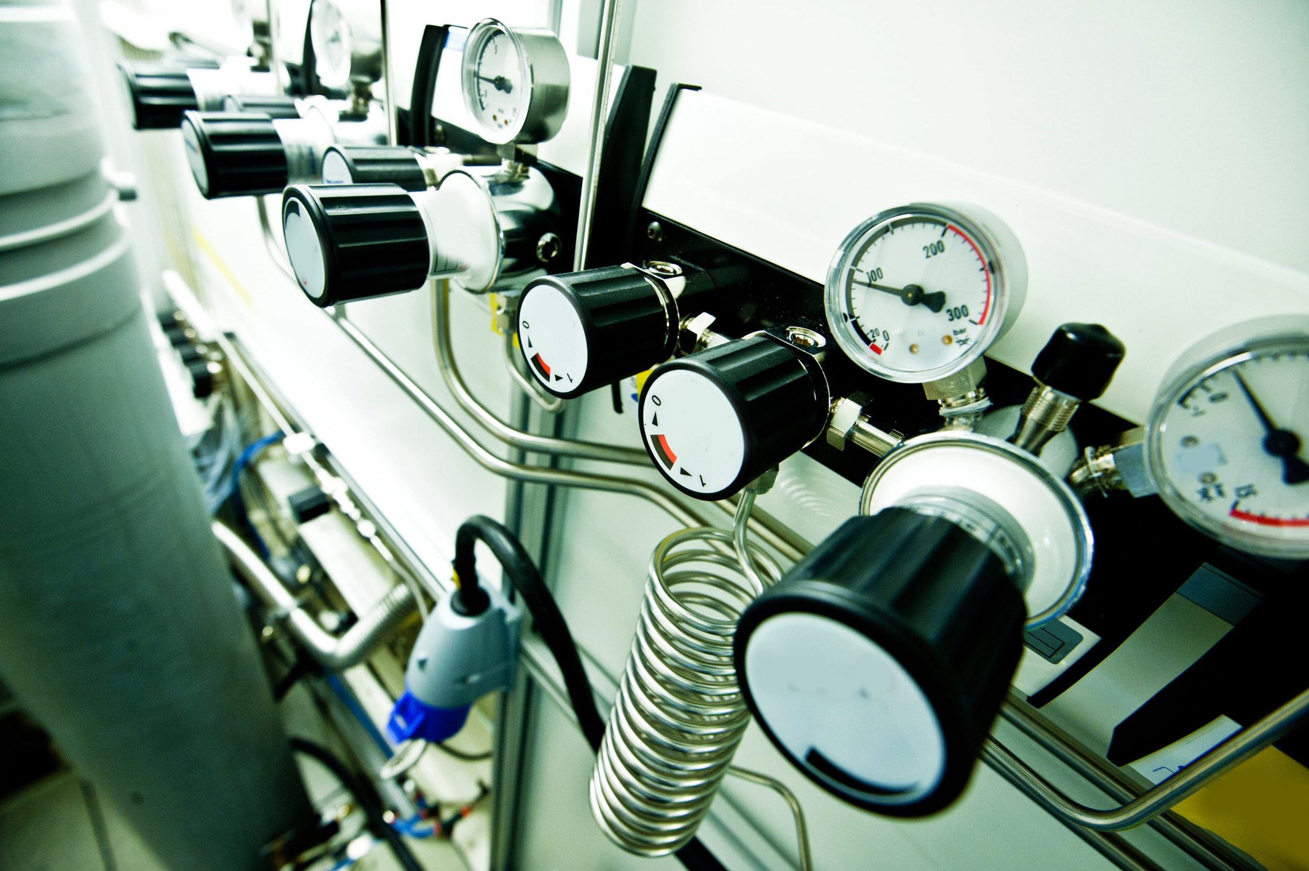 a bunch of gas gauges