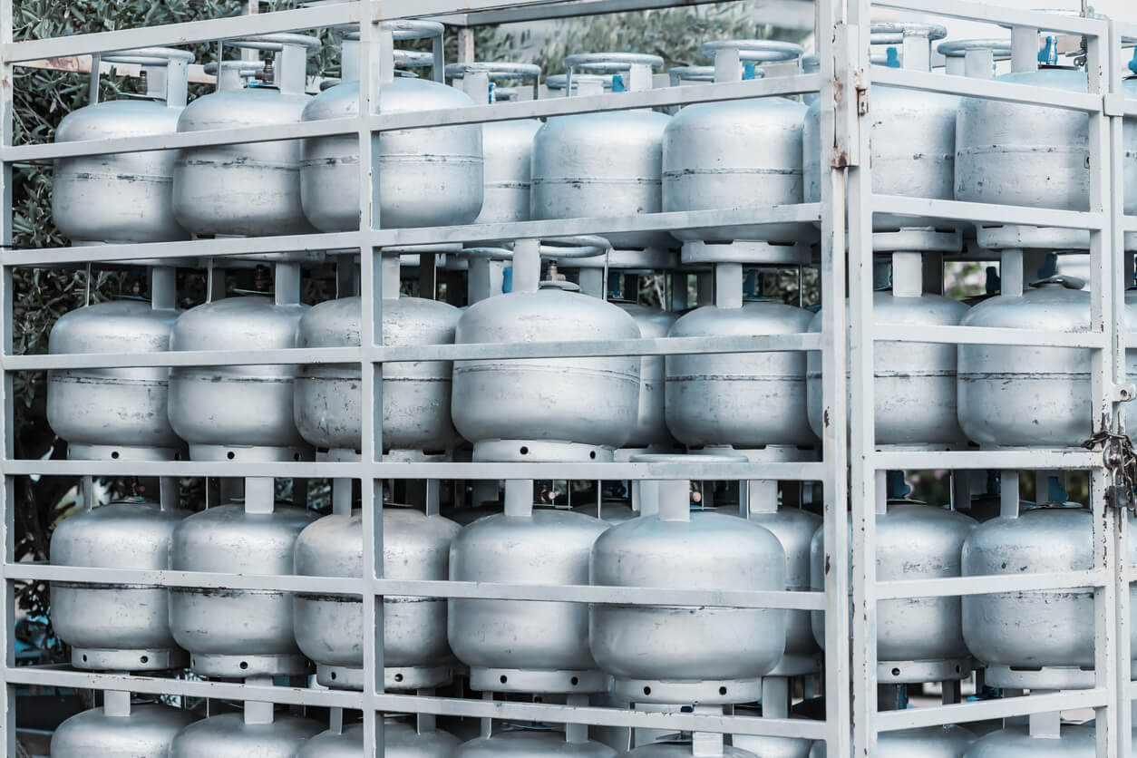stacked gas tanks